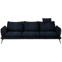 Dreisitzer-Sofa in Velours Schwarz