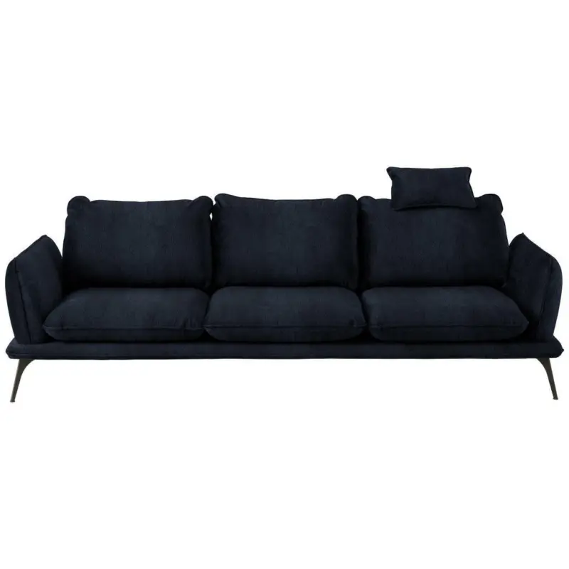 Dreisitzer-Sofa in Velours Schwarz