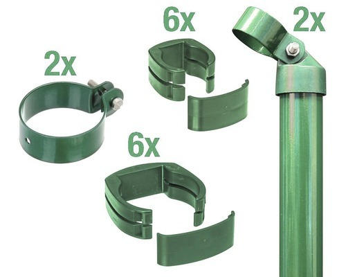 Zaunanschluss-Set ALBERTS FixClip zum Einbetonieren 122 cm grün