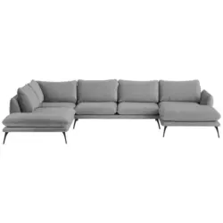 Wohnlandschaft in Velours Grau