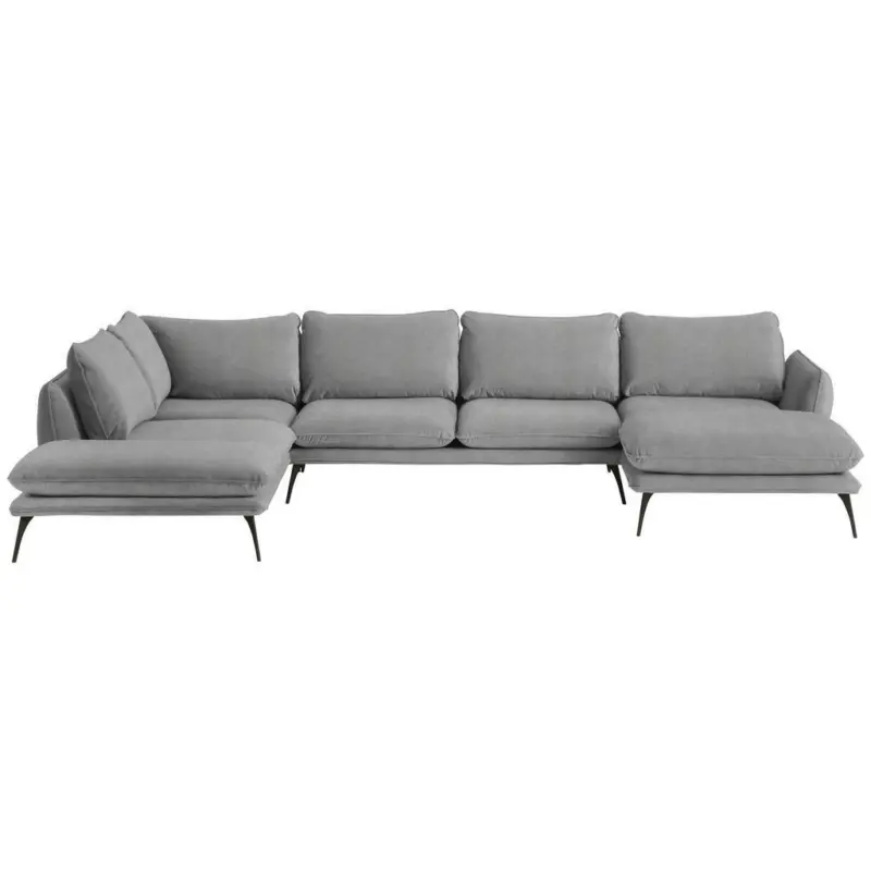 Wohnlandschaft in Velours Grau