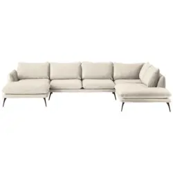 Wohnlandschaft in Bouclé Beige