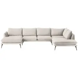 Wohnlandschaft in Bouclé Hellbraun