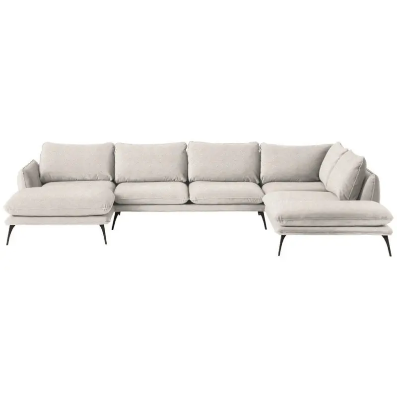 Wohnlandschaft in Bouclé Hellbraun