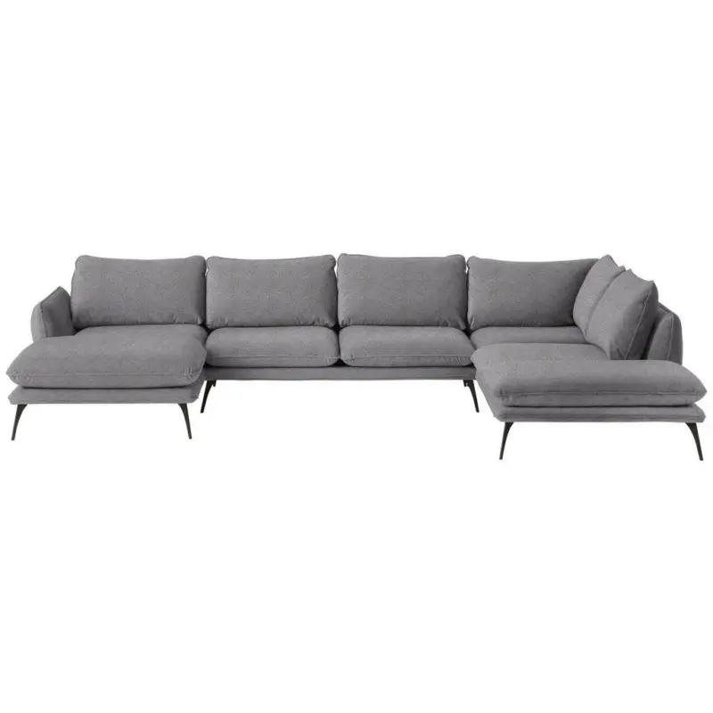 Wohnlandschaft in Bouclé Dunkelgrau