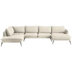 Wohnlandschaft in Bouclé Beige