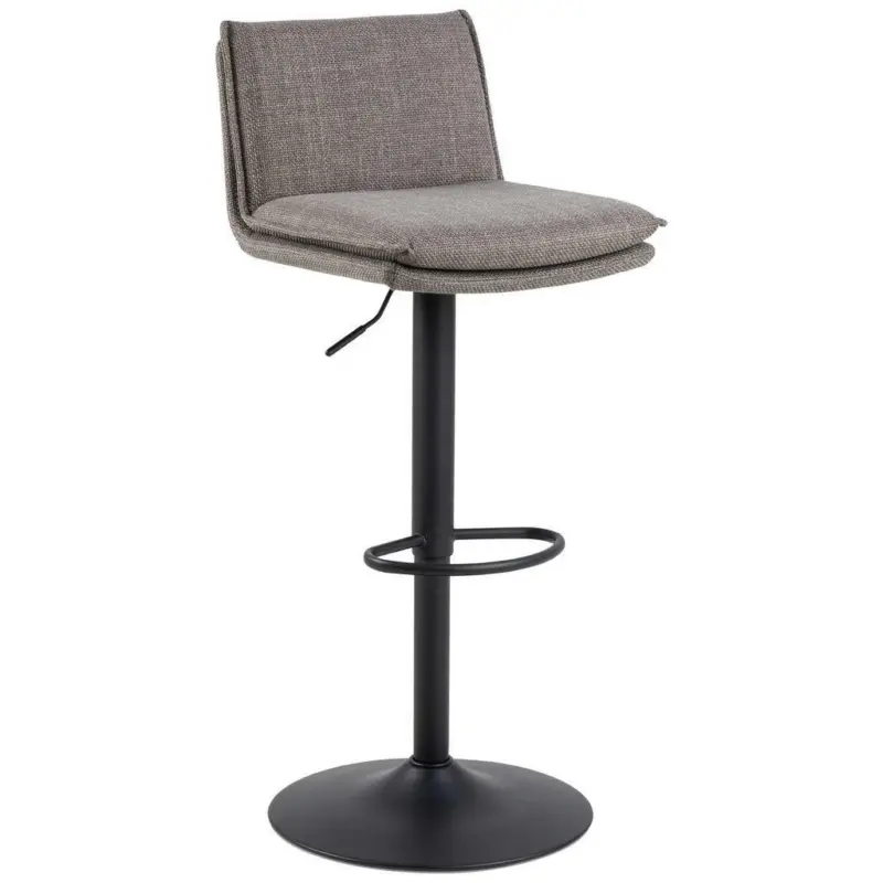 Barhocker in Metall, Textil Grau