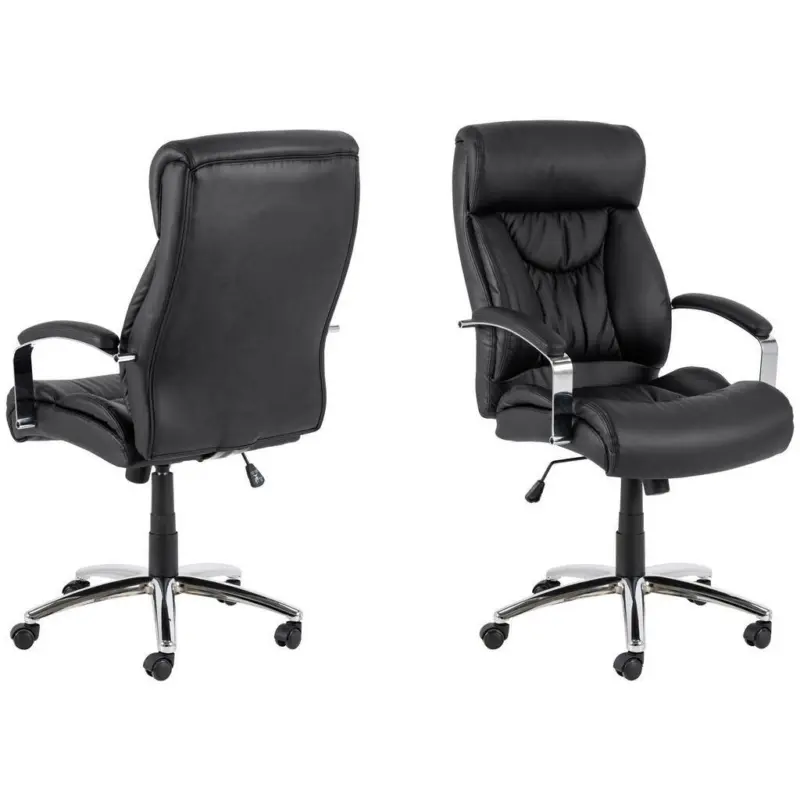 Chefsessel in Lederlook, Lederlook (vegan) Schwarz