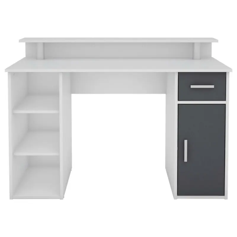 Schreibtisch 120/55/88 cm in Anthrazit, Wei&szlig;