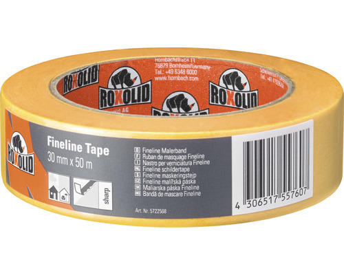 ROXOLID Fineline Tape Kreppband Washitape gold 30 mm x 50 m