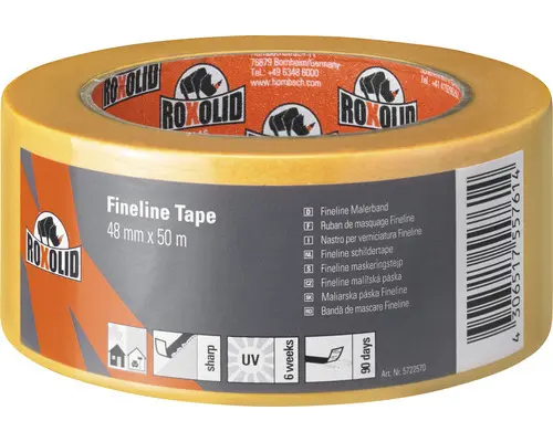 ROXOLID Fineline Tape Kreppband Washitape gold 48 mm x 50 m