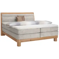 Boxspringbett 180/200 cm in Eichefarben, Beige