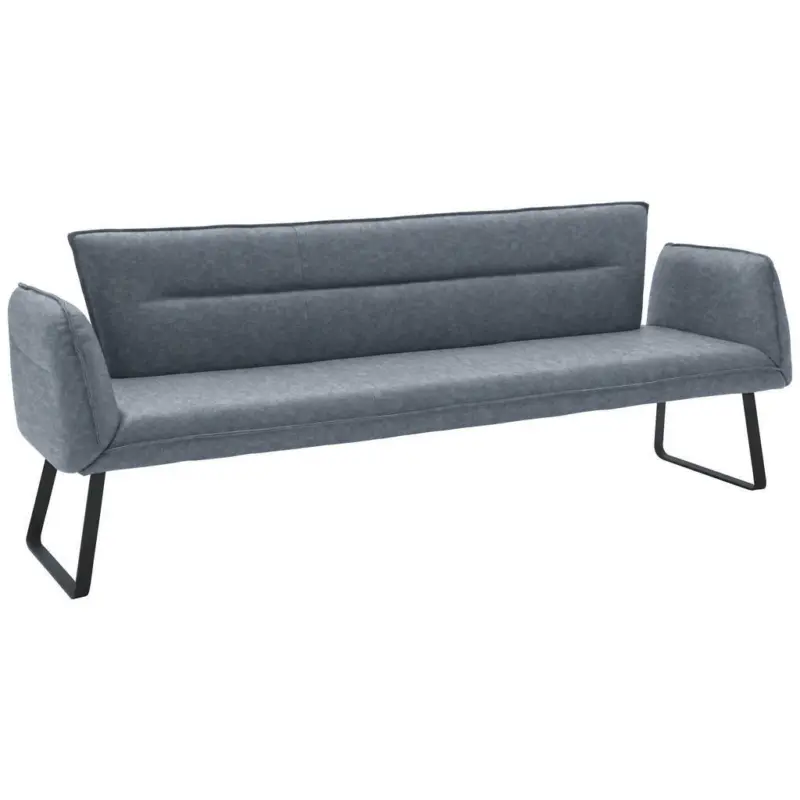 Sitzbank 222/90/67 cm in Schwarz, Blaugrau