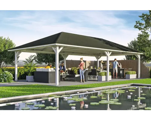 Pavillon SKAN HOLZ Orleans 4 569 x 1046 cm weiß