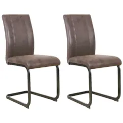 Schwingstuhl-Set 2 Stück in Stahl Mikrofaser