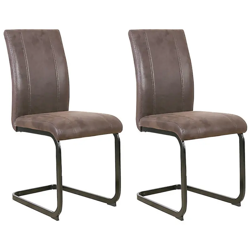 Schwingstuhl-Set 2 Stück in Stahl Mikrofaser