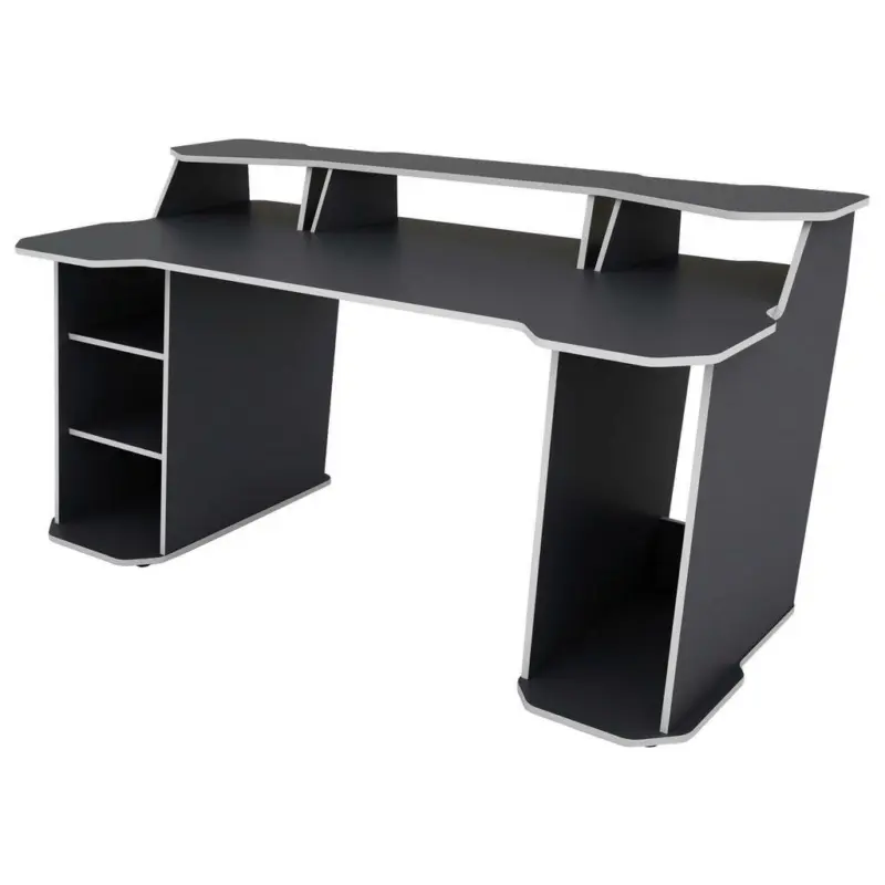 Gaming Tisch 180/85/76 cm in Anthrazit, Weiß