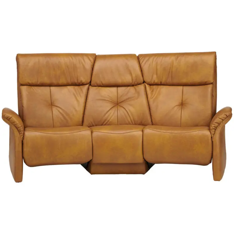 Trapezsofa in Echtleder Gelb