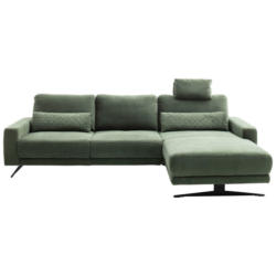 Ecksofa in Velours Olivgrün