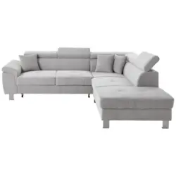 Ecksofa in Kord Hellgrau