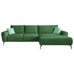 Ecksofa in Webstoff Gr&uuml;n