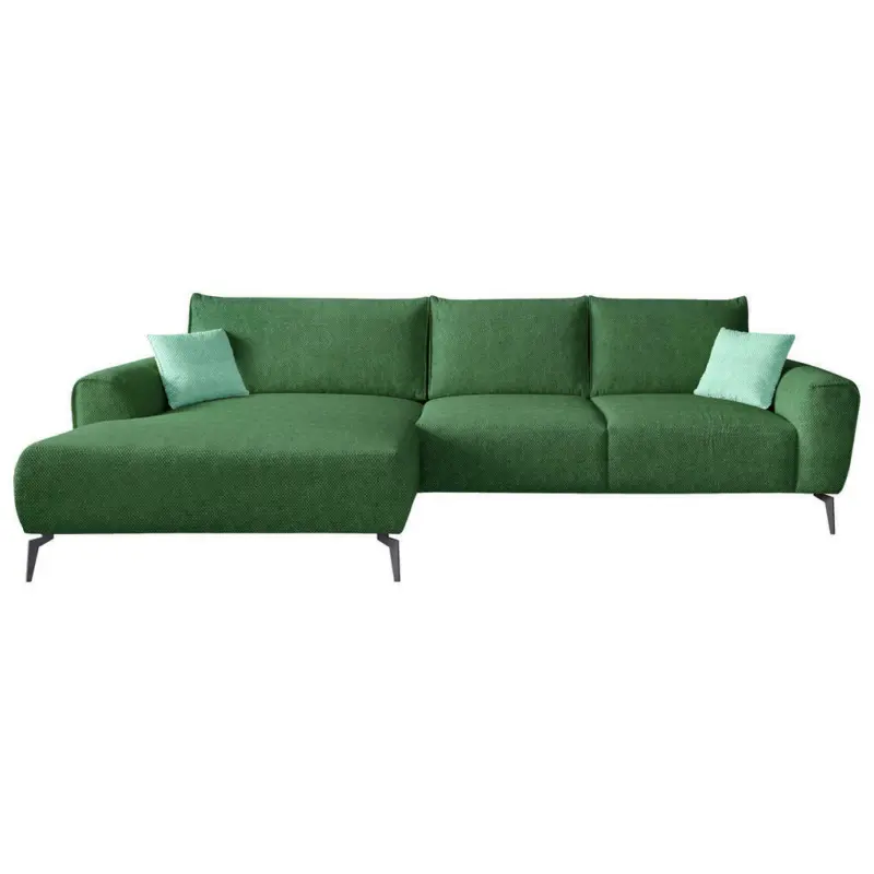 Ecksofa in Webstoff Grün