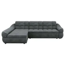 Ecksofa in Lederlook Anthrazit