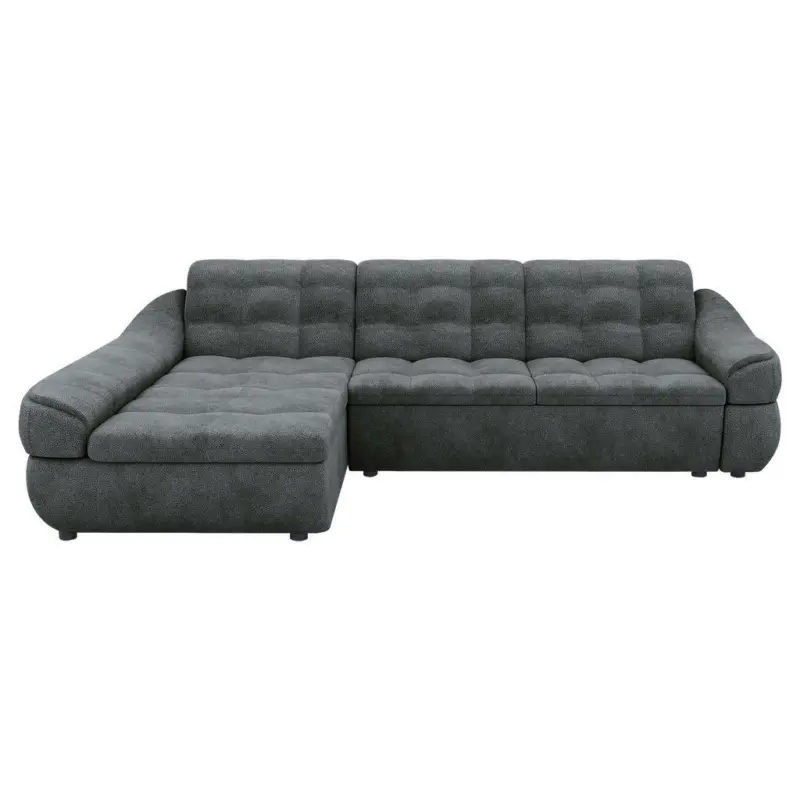 Ecksofa in Lederlook Anthrazit