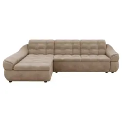 Ecksofa in Lederlook Beige