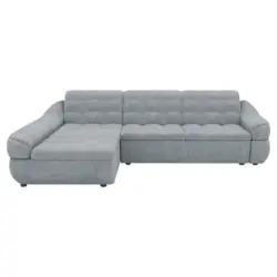Ecksofa in Samt Hellgrau