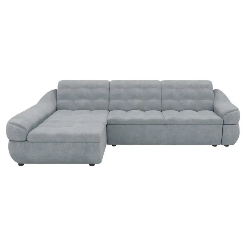 Ecksofa in Samt Hellgrau