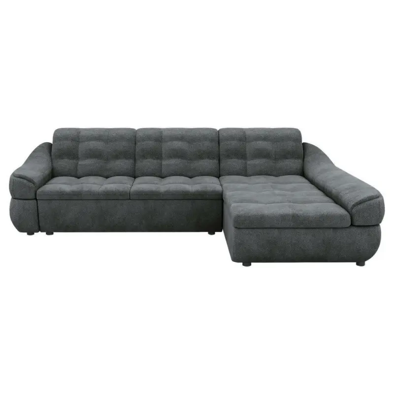 Ecksofa in Lederlook Anthrazit
