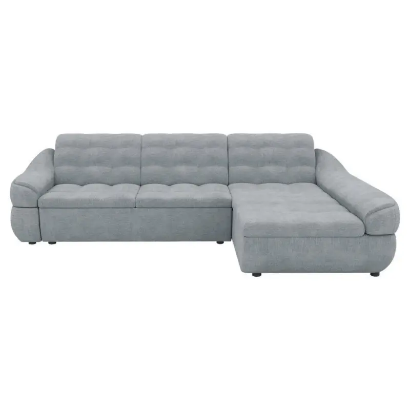 Ecksofa in Samt Hellgrau