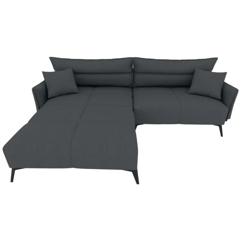 Ecksofa in Kord Dunkelgrau