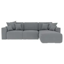 Ecksofa in Velours Grau