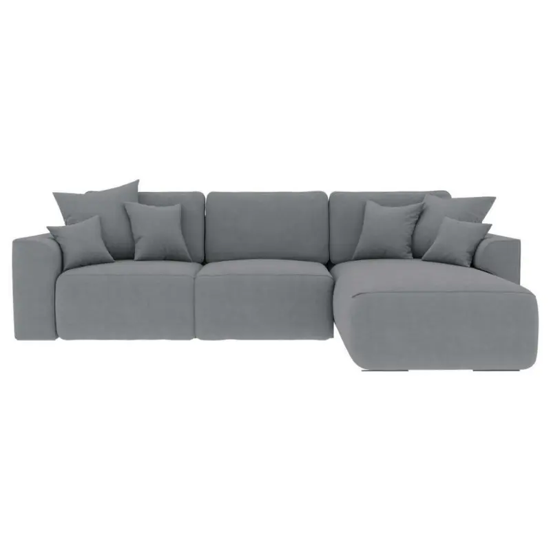 Ecksofa in Velours Grau