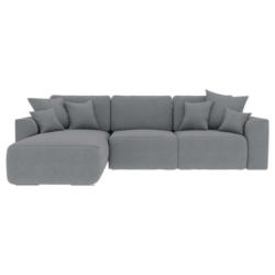 Ecksofa in Velours Grau