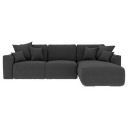 Ecksofa in Velours Dunkelgrau