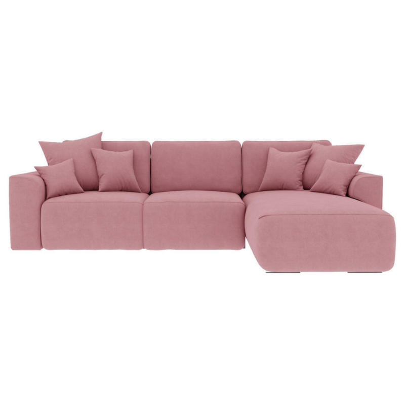 Ecksofa in Velours Rosa