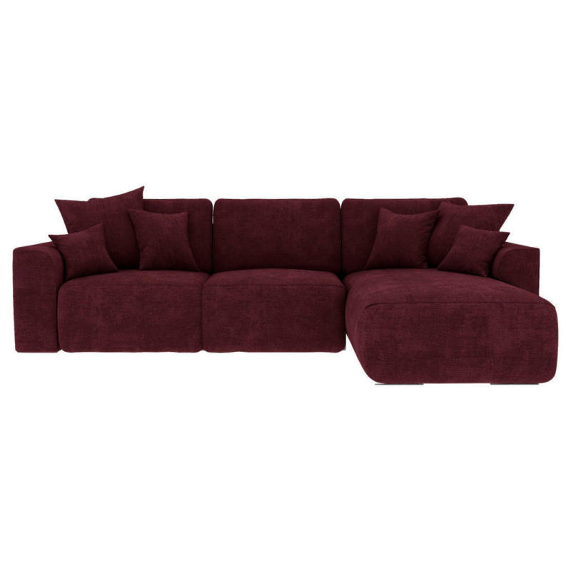 Ecksofa in Samt Bordeaux