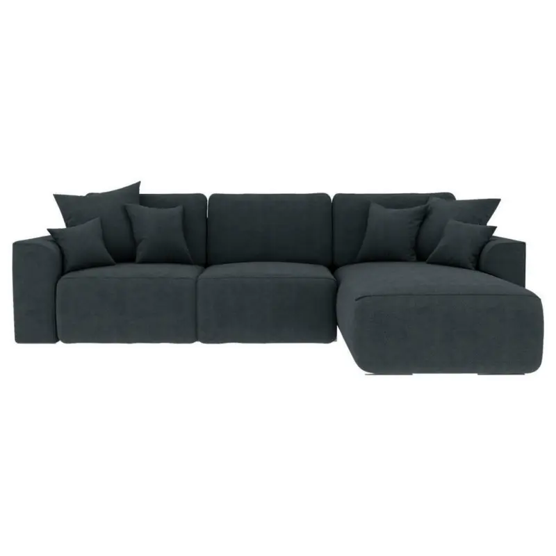 Ecksofa in Lederlook Anthrazit