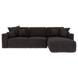 Ecksofa in Lederlook Dunkelbraun