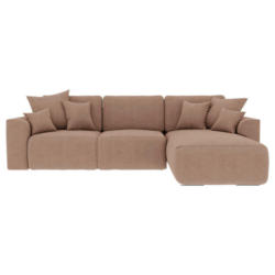 Ecksofa in Lederlook Cappuccino