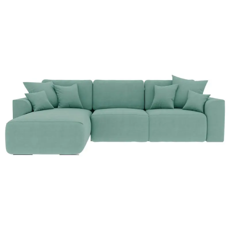 Ecksofa in Velours Mintgrün
