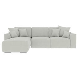 Ecksofa in Velours Hellgrau