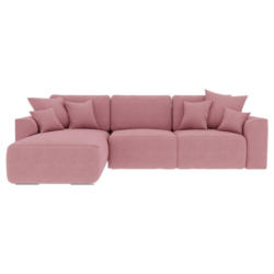 Ecksofa in Velours Rosa