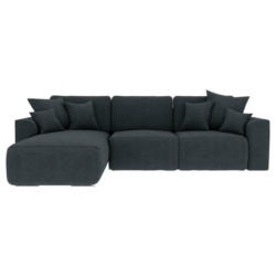 Ecksofa in Lederlook Anthrazit