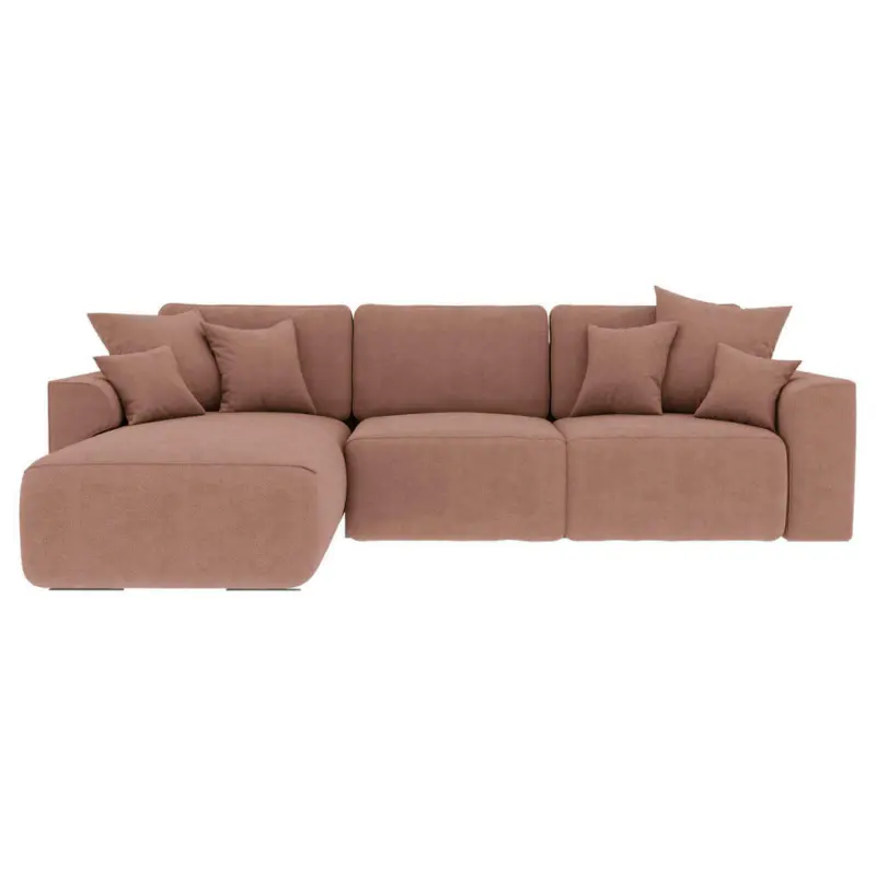 Ecksofa in Lederlook Taupe