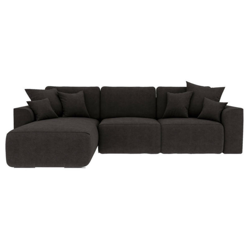 Ecksofa in Lederlook Dunkelbraun