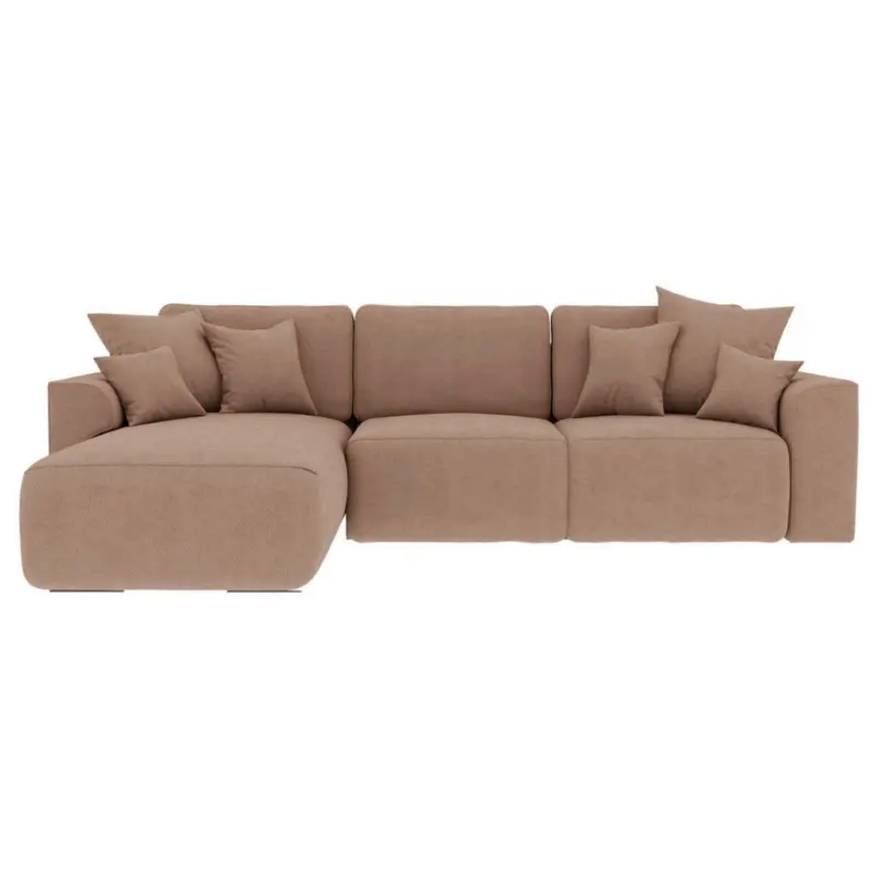 Ecksofa in Lederlook Cappuccino